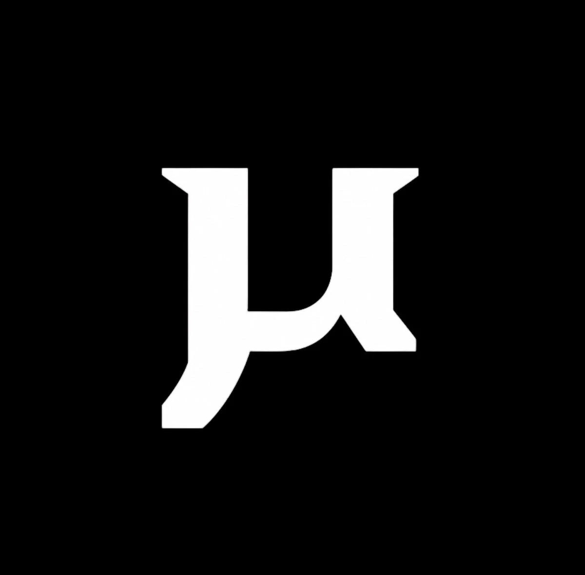 White letter 'H' on a white background